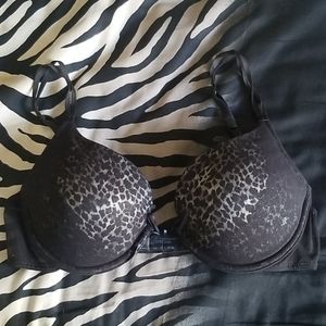 Gray Leopard Mesh Bra